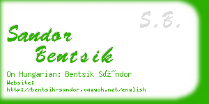 sandor bentsik business card